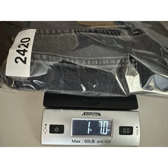 Denim Forum The Farrah High‎ Rise Wide Leg Jean Sz 31 Organic Cotton Black Denim - Picture 14 of 14